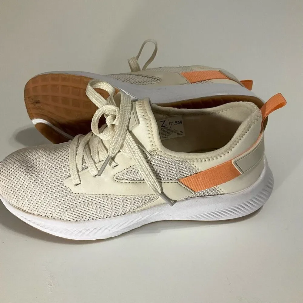 Z by Zella Vega Sneaker, 7.5 White with Peach Detail